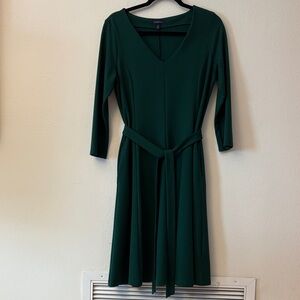 Lands' End Emerald Green 3/4 length Sleeve Dress